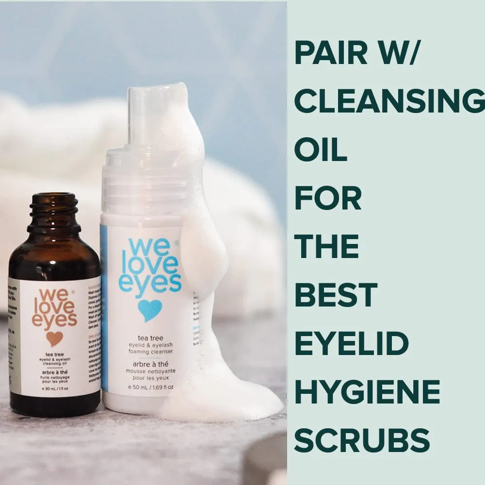 We Love Eyes: Tea Tree Eyelid Foaming Cleanser - Vegan. All natural. Cruelty free. Safe for false lashes and eyelash extensions.