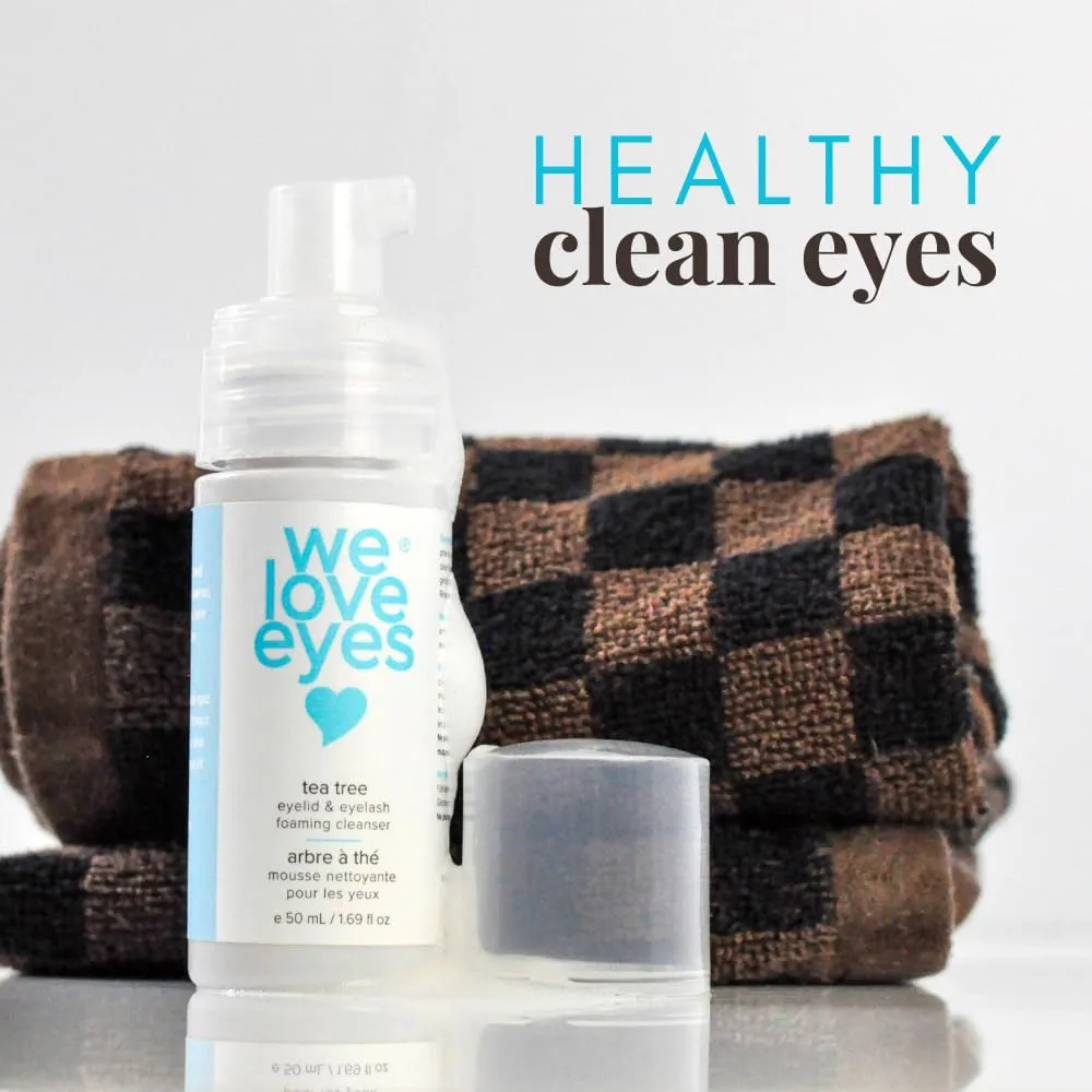 We Love Eyes: Tea Tree Eyelid Foaming Cleanser - Vegan. All natural. Cruelty free. Safe for false lashes and eyelash extensions.
