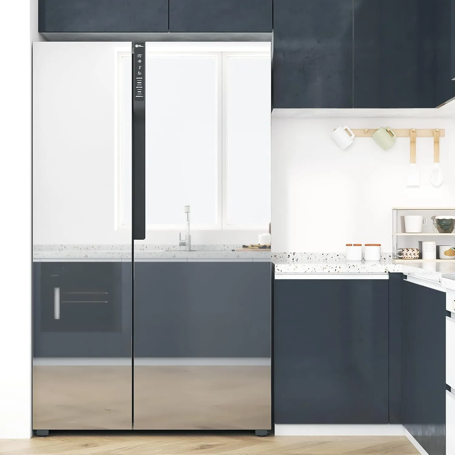 WESTICK Mirror Wall Stickers Peel and Stick Mirror Wallpaper Non Glass Mirror Stickers Flexible Silver Contact Paper for Walls Backsplash Closet Centerpieces Glossy Mirror Vinyl Wrap Roll 394"x15.8"