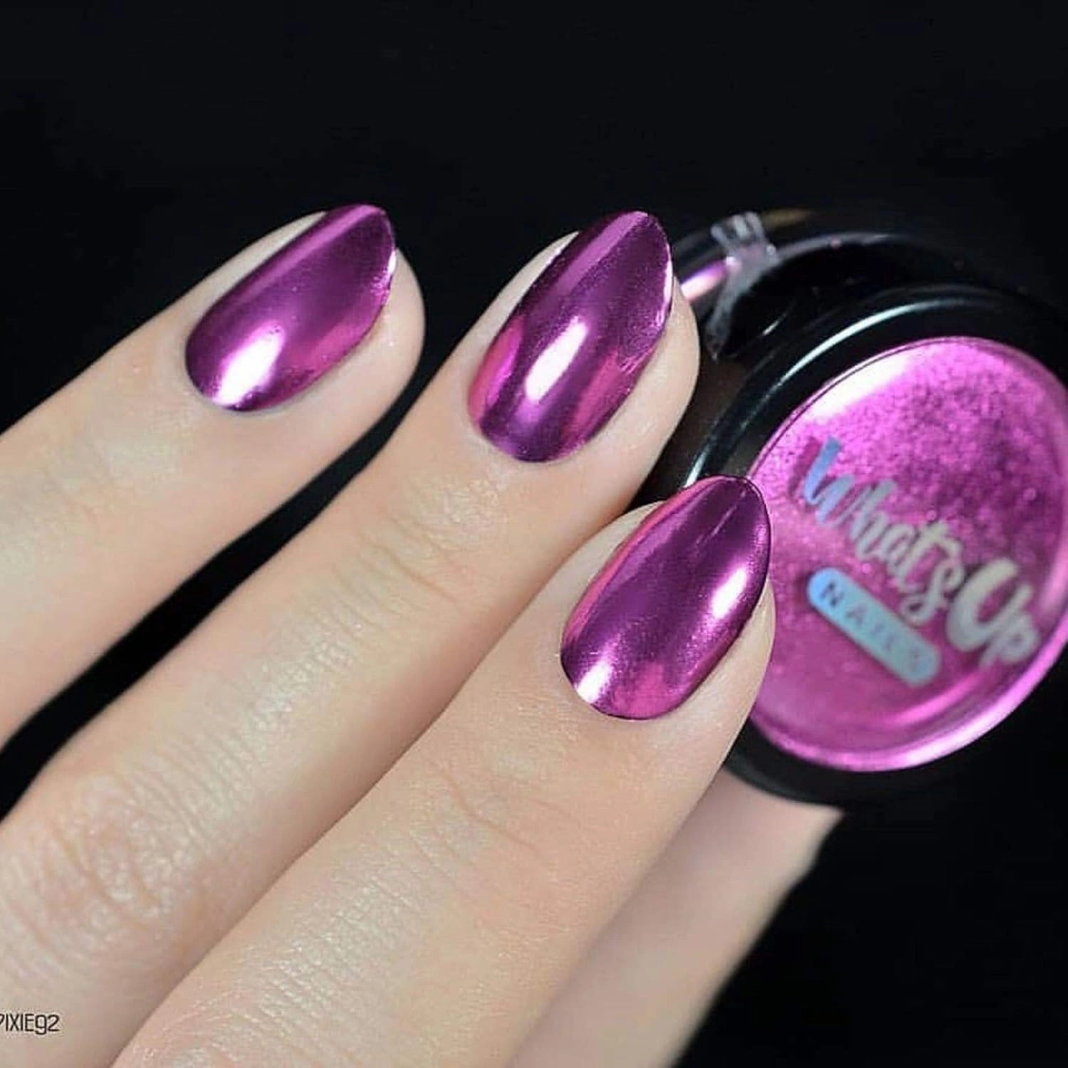 Whats Up Nails - Fuchsia Chrome Powder For Mirror Nails