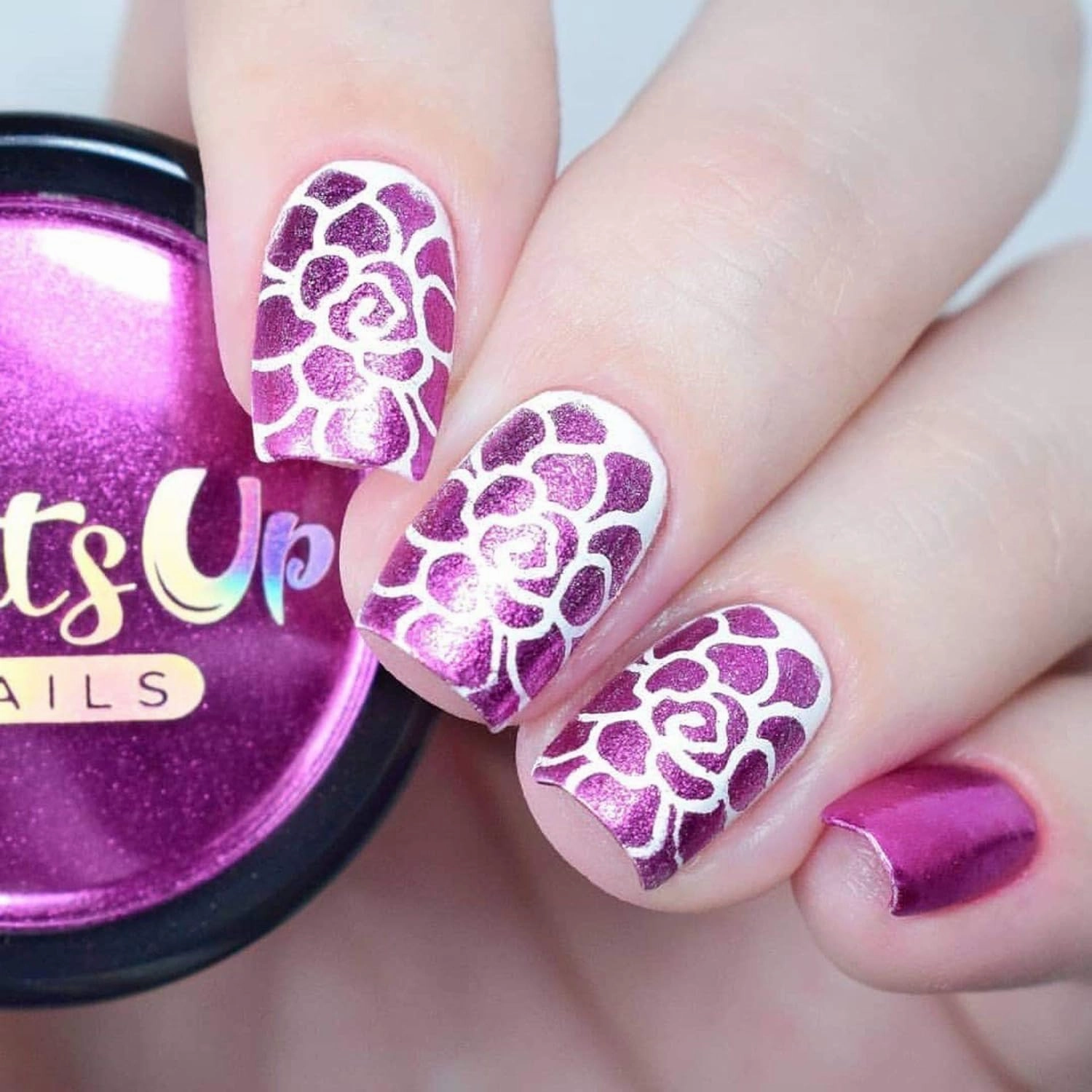 Whats Up Nails - Fuchsia Chrome Powder For Mirror Nails