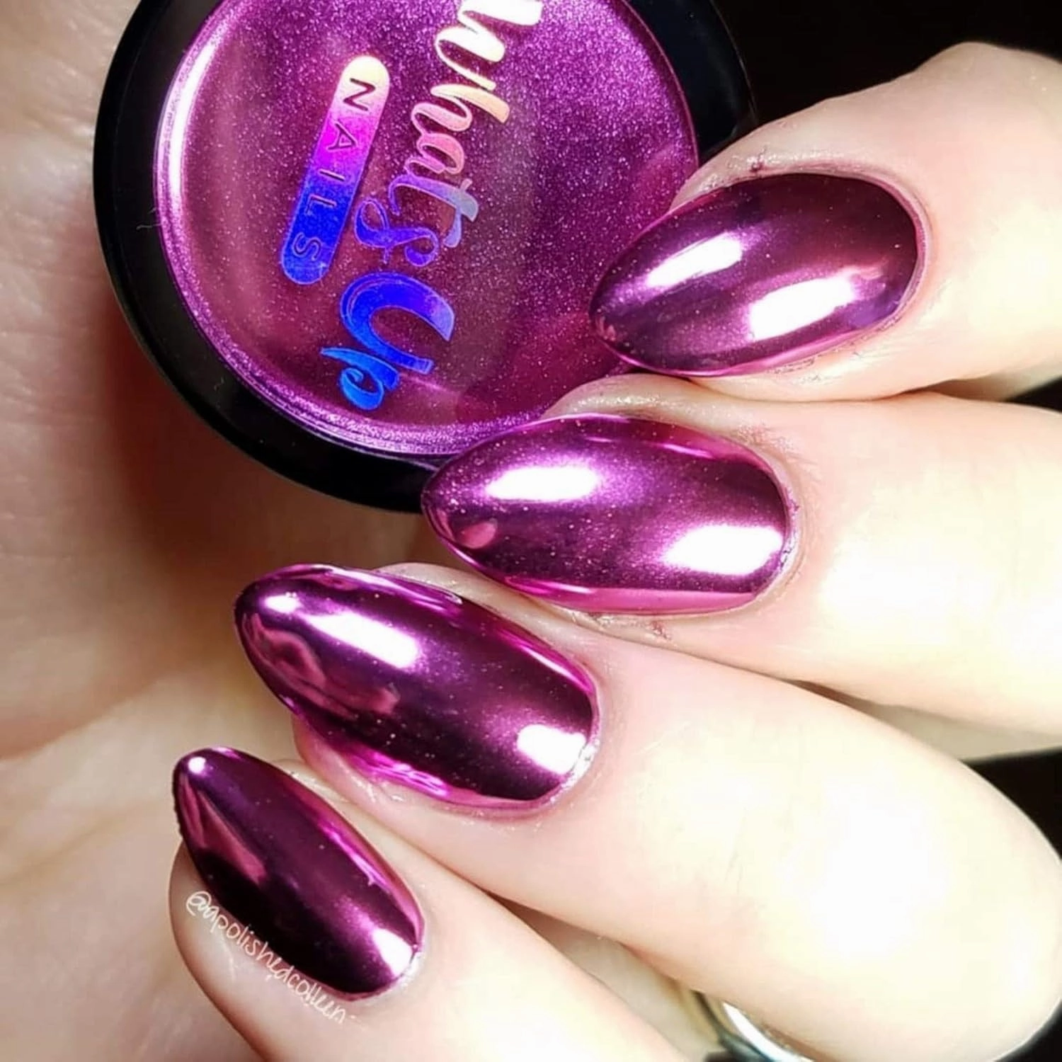 Whats Up Nails - Fuchsia Chrome Powder For Mirror Nails