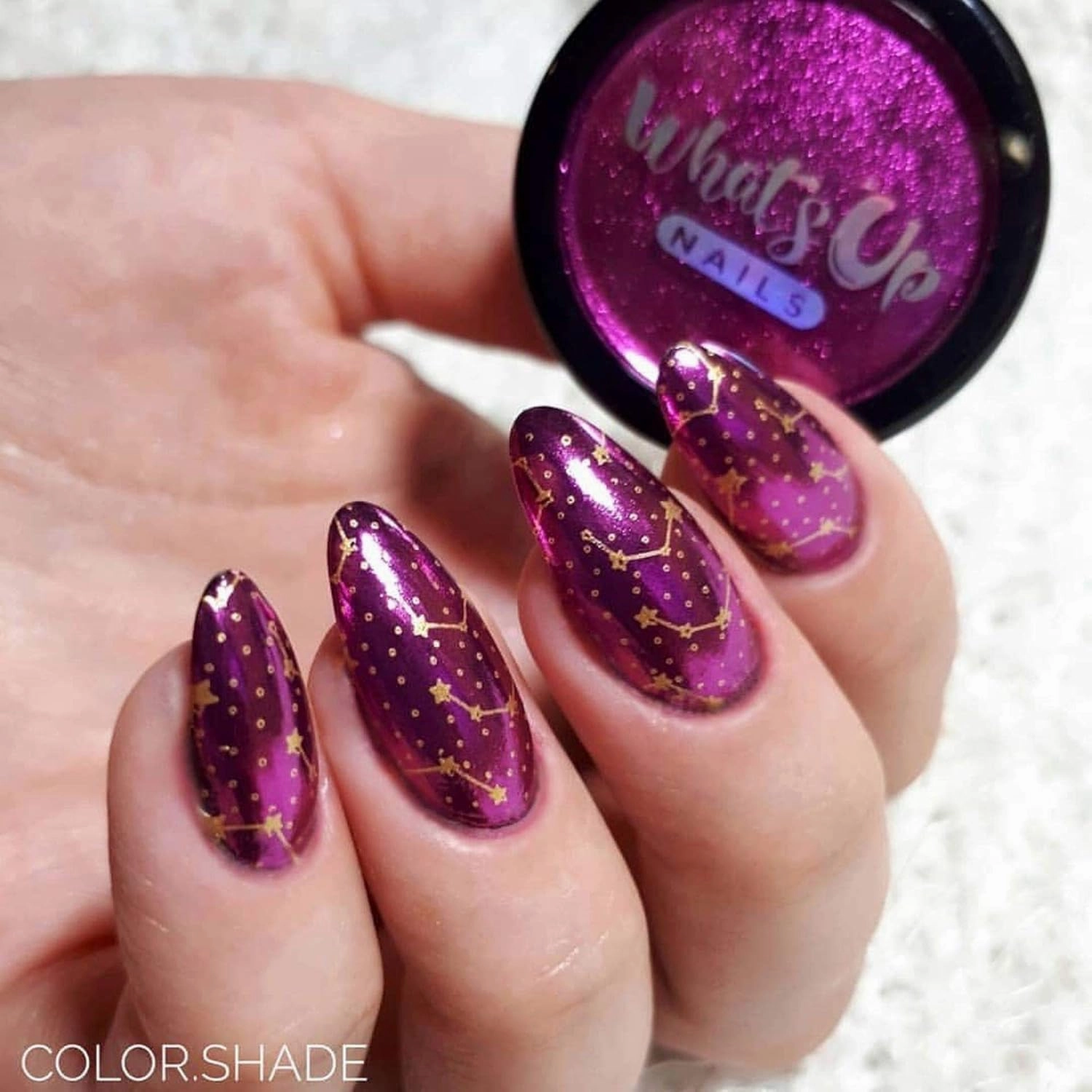 Whats Up Nails - Fuchsia Chrome Powder For Mirror Nails