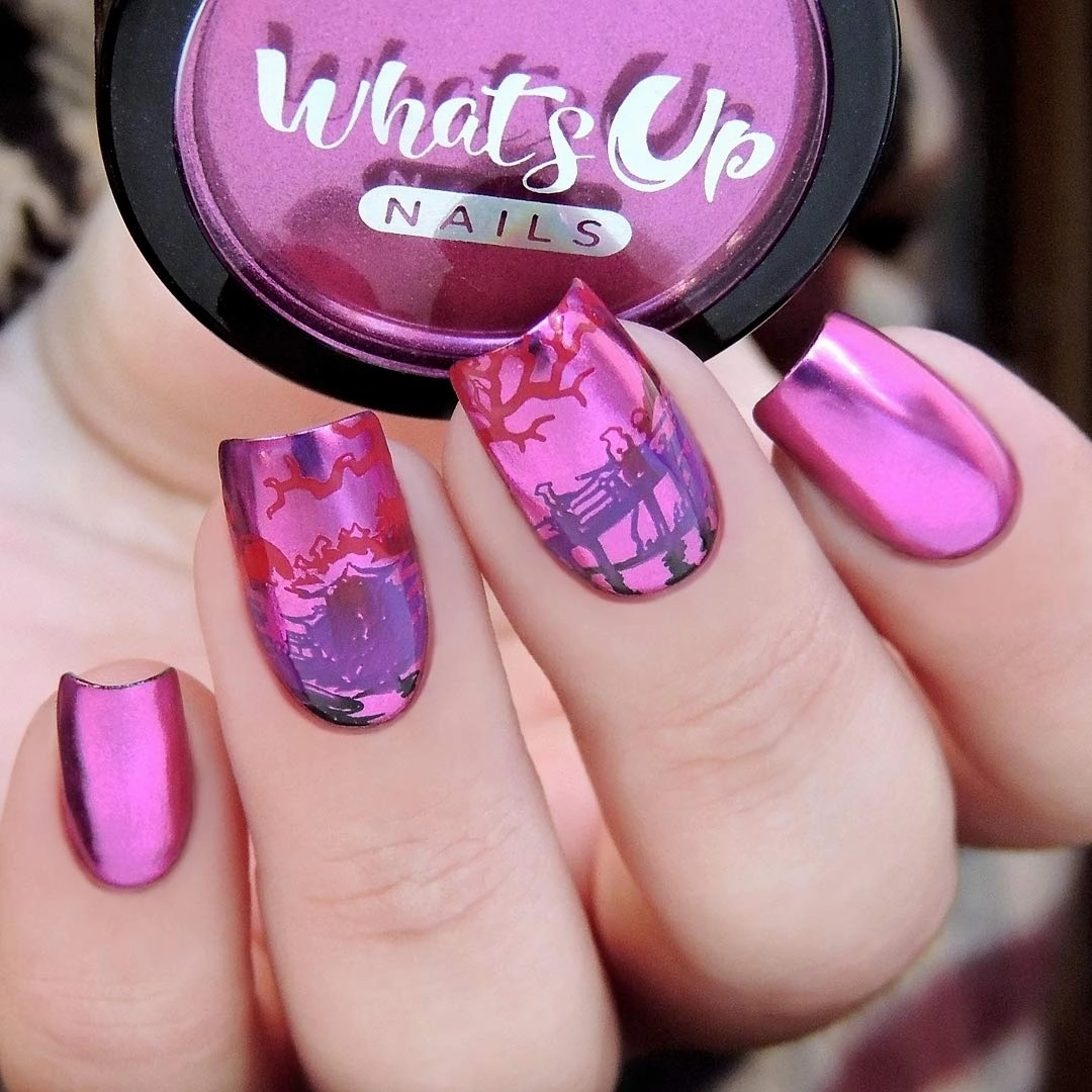 Whats Up Nails - Fuchsia Chrome Powder For Mirror Nails