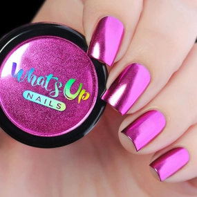 Whats Up Nails - Fuchsia Chrome Powder For Mirror Nails