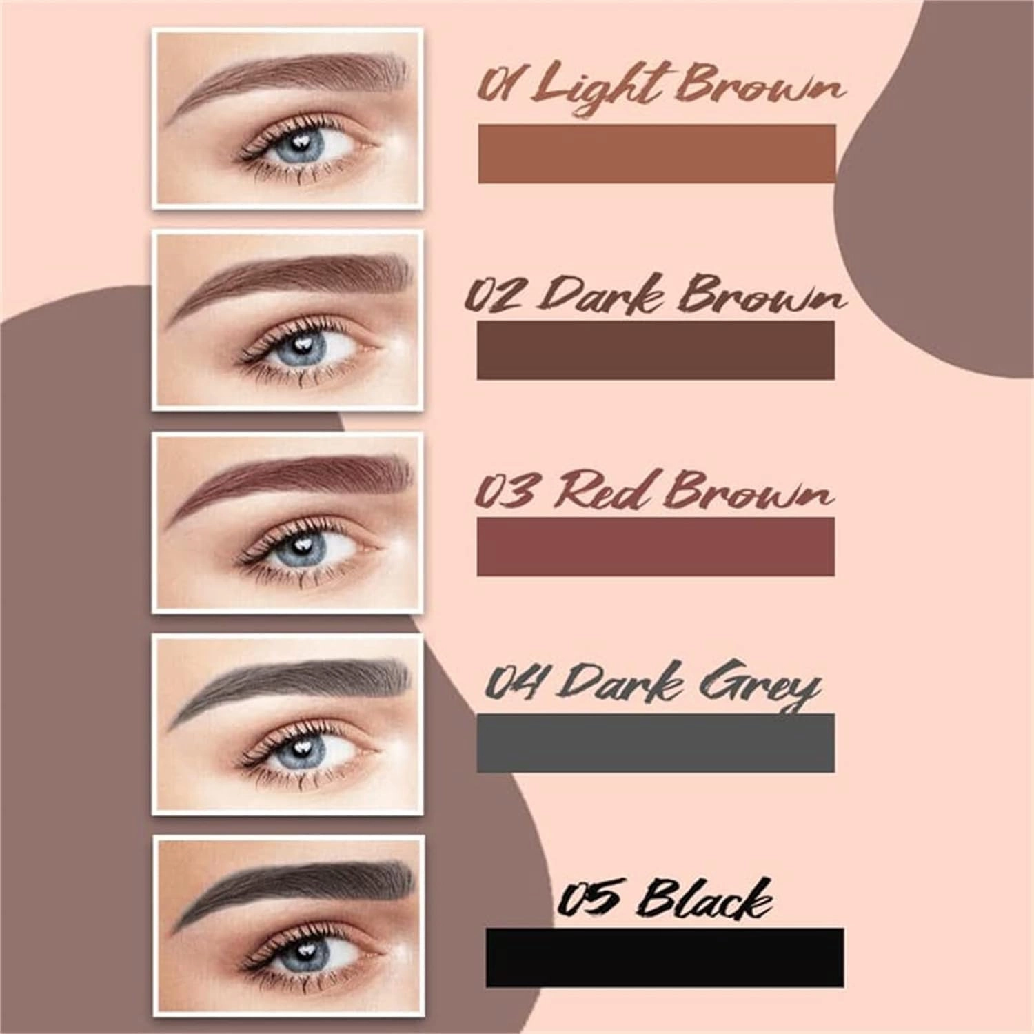 Whimsyard Eyebrow Pen Waterproof, Whimsyard Eye Brow Pencil, 4 Tip Microblade Brow Pen, Whimsyard 3D Waterproof Microblading Eyebrow Pen Whimsyard 4 Fork Tip Tattoo Pencil (0-2b)