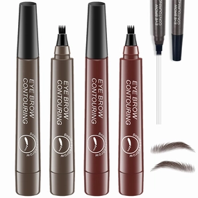 Whimsyard Eyebrow Pen Waterproof, Whimsyard Eye Brow Pencil, 4 Tip Microblade Brow Pen, Whimsyard 3D Waterproof Microblading Eyebrow Pen Whimsyard 4 Fork Tip Tattoo Pencil (0-2b)