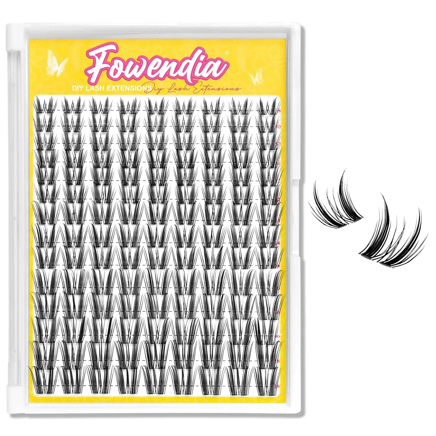 Wispy Lash Clusters 8-18mm Spike Eyelash Clusters D Curl DIY Lash Extension Spikes 0.03mm -Invisible Band Individual Cluster Eyelashes, Freya