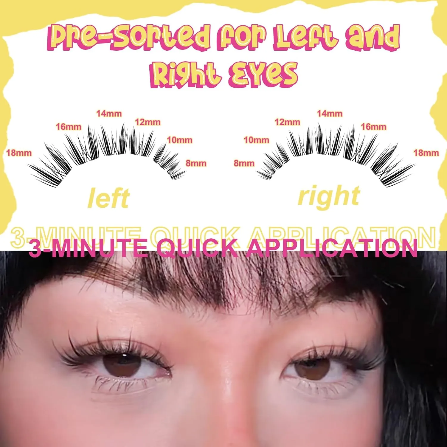 Wispy Lash Clusters 8-18mm Spike Eyelash Clusters D Curl DIY Lash Extension Spikes 0.03mm -Invisible Band Individual Cluster Eyelashes, Freya