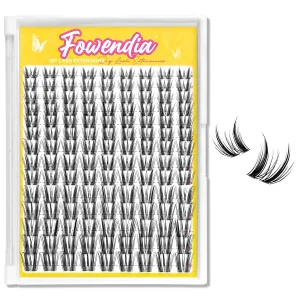 Wispy Lash Clusters 8-18mm Spike Eyelash Clusters D Curl DIY Lash Extension Spikes 0.03mm -Invisible Band Individual Cluster Eyelashes, Freya