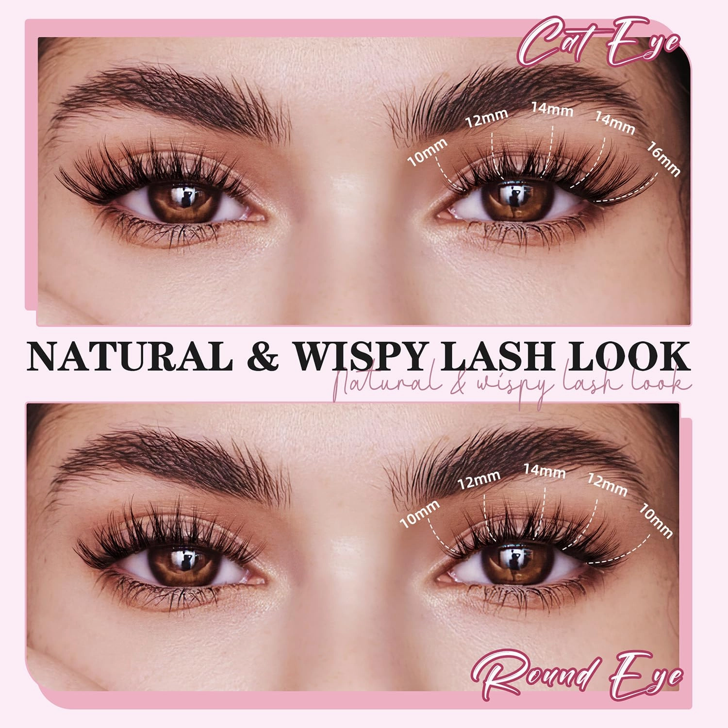 Wispy Lash Clusters Kit 10-18mm Mix D Curl Eye Lashes Wispy Lash Cluster False Eyelash Clusters DIY Lash Extension Kit with Lash Bond & Seal, Lash Glue Remover, Lash Tweezers(U13 Lash Kit)