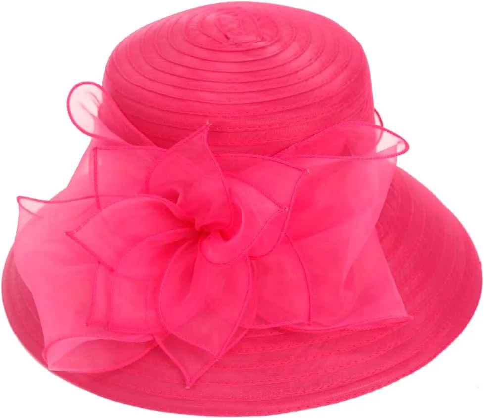 Women Derby Church Dress Cloche Hat Fascinator Floral Tea Party Wedding Bucket Hat S052