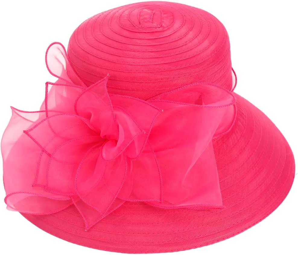 Women Derby Church Dress Cloche Hat Fascinator Floral Tea Party Wedding Bucket Hat S052