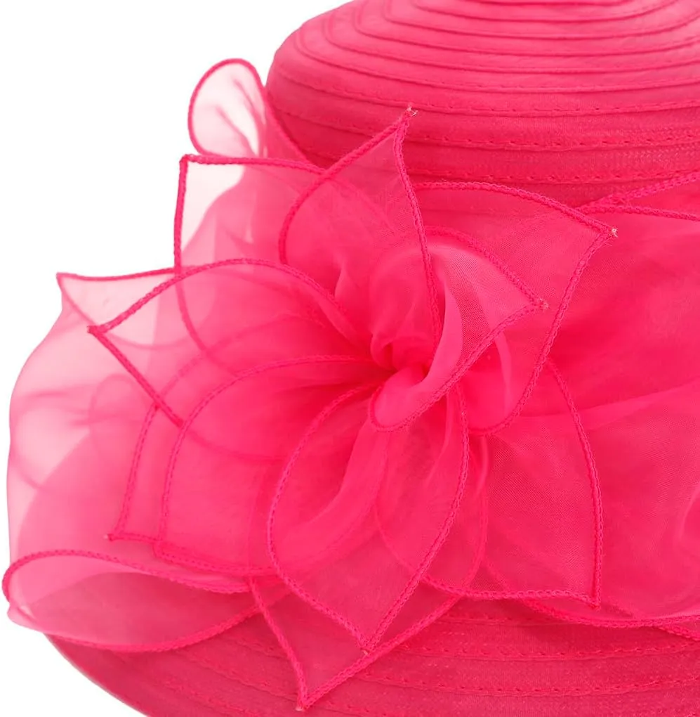 Women Derby Church Dress Cloche Hat Fascinator Floral Tea Party Wedding Bucket Hat S052
