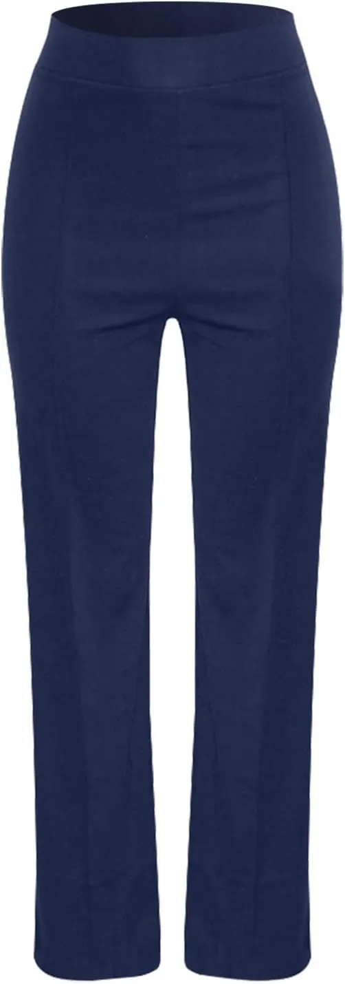 Women's Sexy Slimming Stretchy Trousers High Waisted Wide Leg Button-Down Pants Sailor Bell Flare Pants