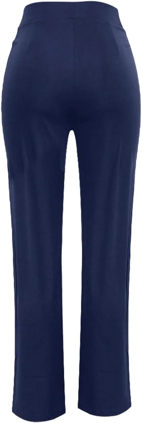 Women's Sexy Slimming Stretchy Trousers High Waisted Wide Leg Button-Down Pants Sailor Bell Flare Pants