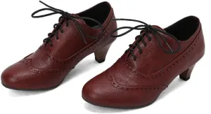 Women's Vintage Oxford Shoes Retro Wingtip Saddle Platform Pumps Brogue Oxfords Shoes