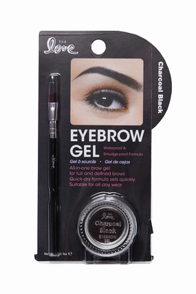 Womens Brush Quick Dry Waterproof Smudge-proof Eyebrow Gel 820-03 (Charcoal Black)
