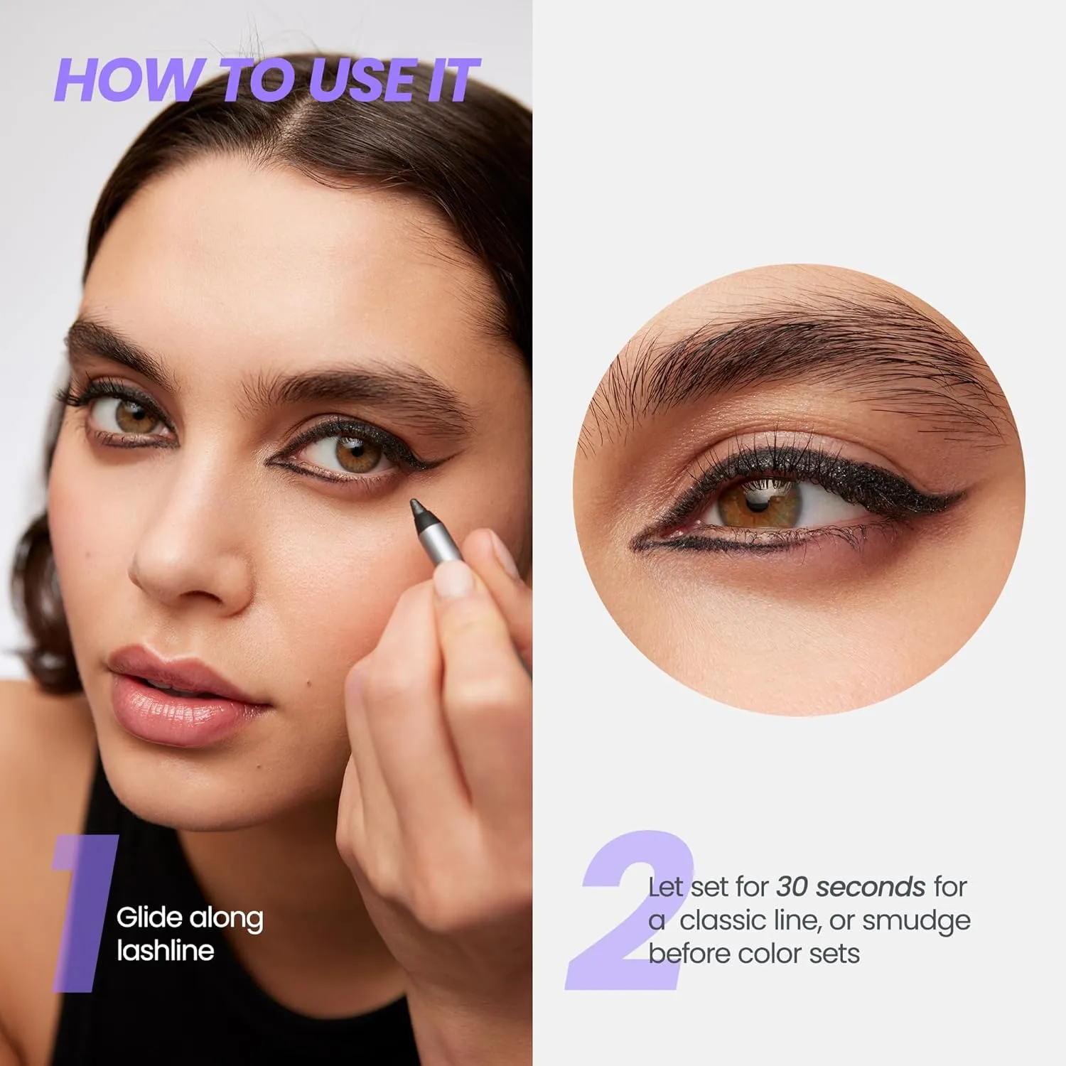 Wonderskin 1440 Longwear Black Matte & Glitter Eyeliner Pencil, 2 Pack - Waterproof, Sharpenable & Smudge Proof Eye Liner (Black Truffle & Liquorice)