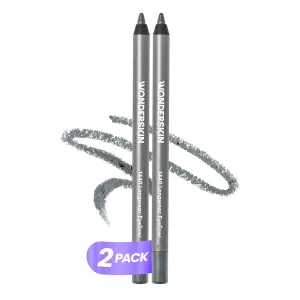 Wonderskin 1440 Longwear Blue Glitter Eyeliner Pencil, 2 Pack - Waterproof, Sharpenable Eyeliner & Smudge Proof (Oyster Blue)