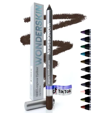 Wonderskin 1440 Longwear Brown Waterproof Eyeliner Pencil - Sharpenable Eyeliner Pencil and Smudge Proof Brown Eye Liner Pencils (Kalamata)