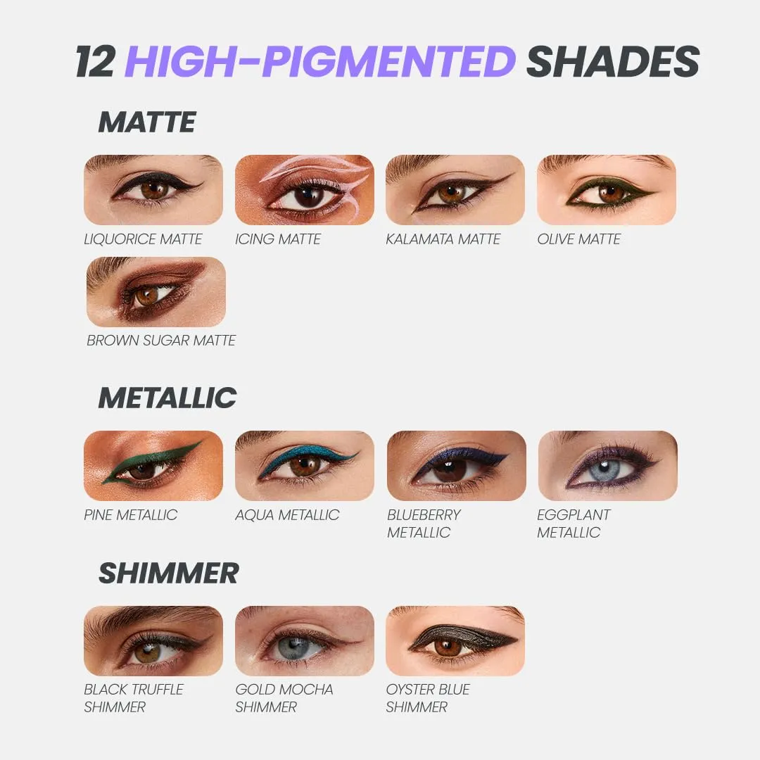 Wonderskin 1440 Longwear Brown Waterproof Eyeliner Pencil - Sharpenable Eyeliner Pencil and Smudge Proof Brown Eye Liner Pencils (Kalamata)
