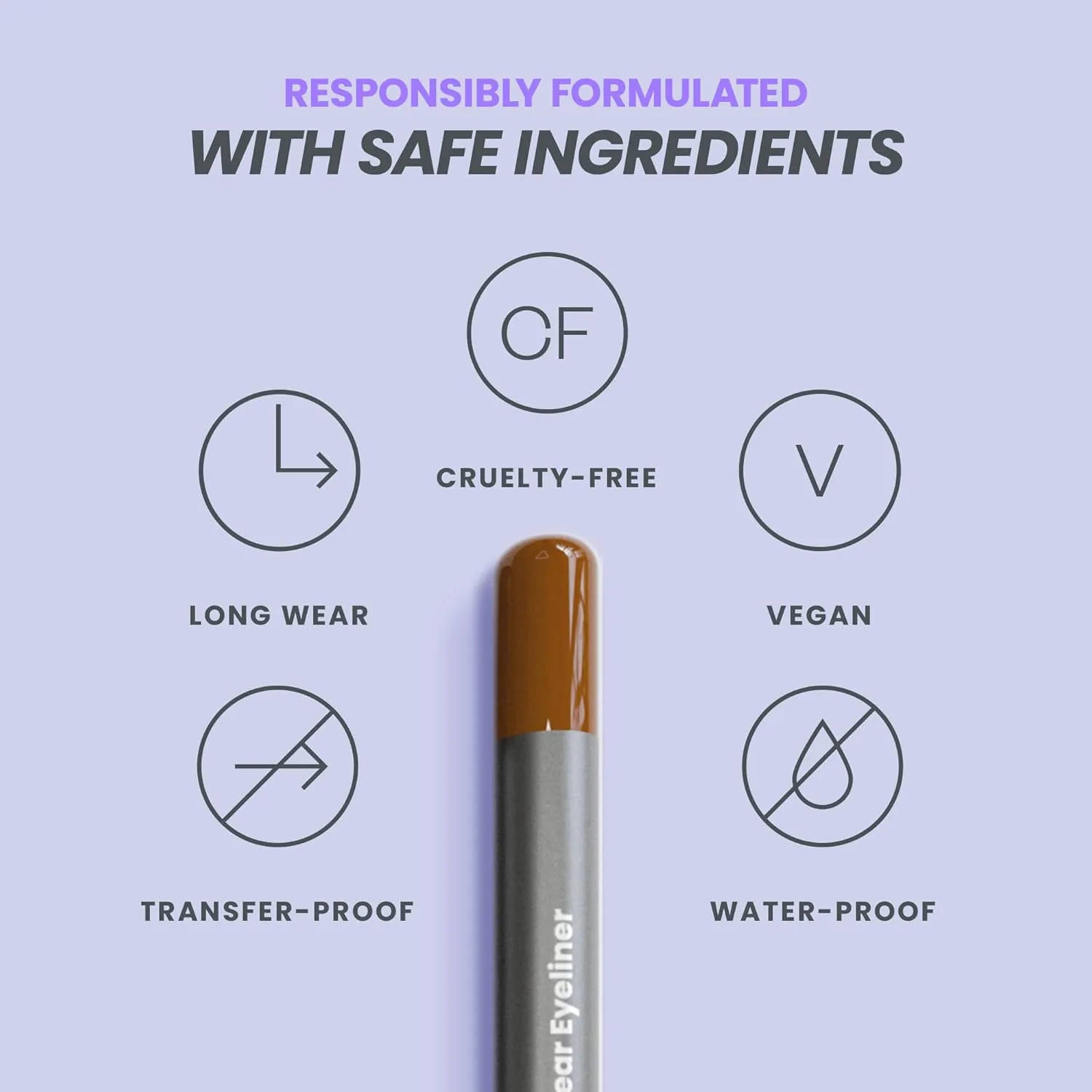 Wonderskin 1440 Longwear Brown Waterproof Eyeliner Pencil - Sharpenable Eyeliner Pencil and Smudge Proof Eye Liner Pencils (Brown Sugar)