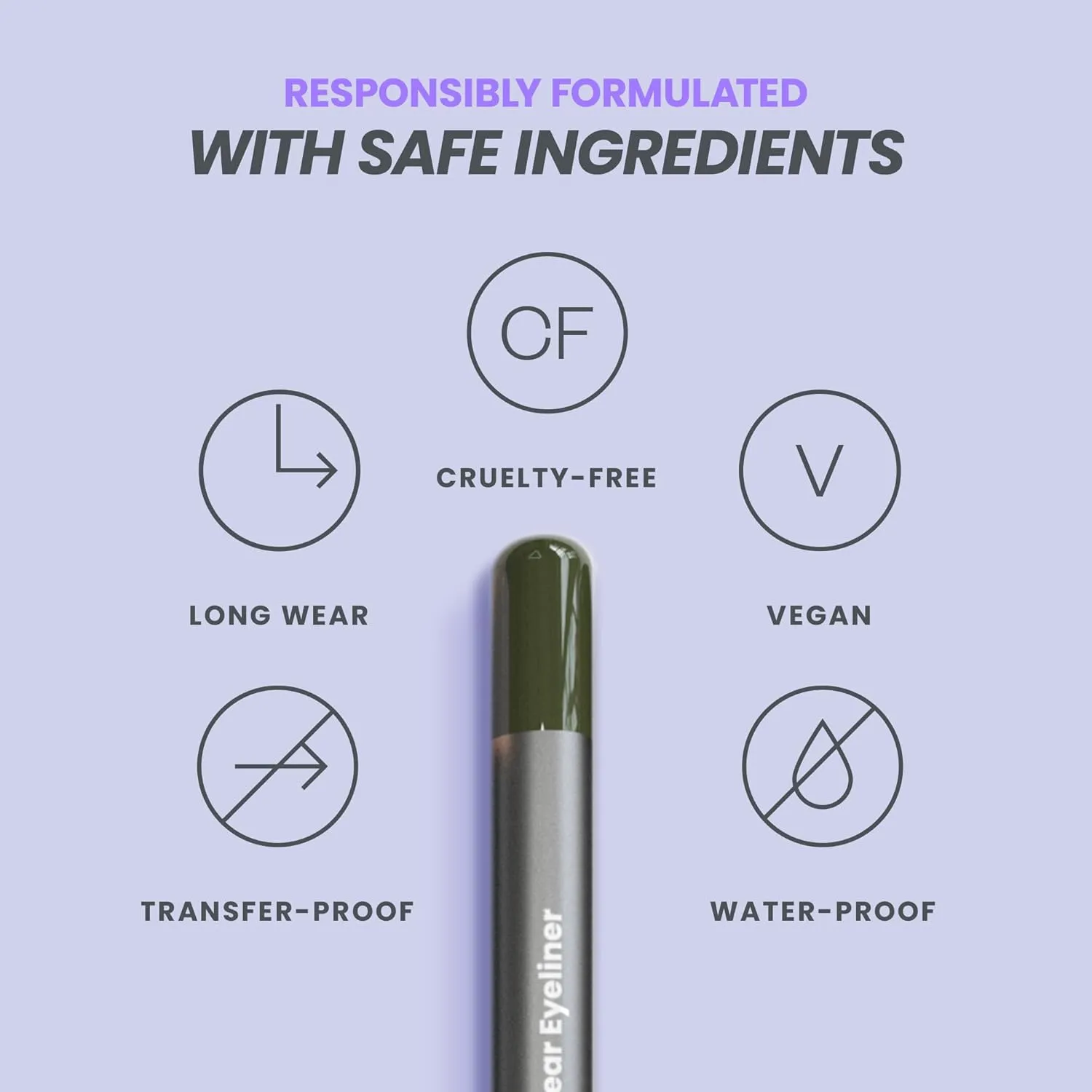 Wonderskin 1440 Longwear Green Waterproof Eyeliner Pencil - Sharpenable Eyeliner Pencil and Smudge Proof Green Eye Liner Pencils (Olive)
