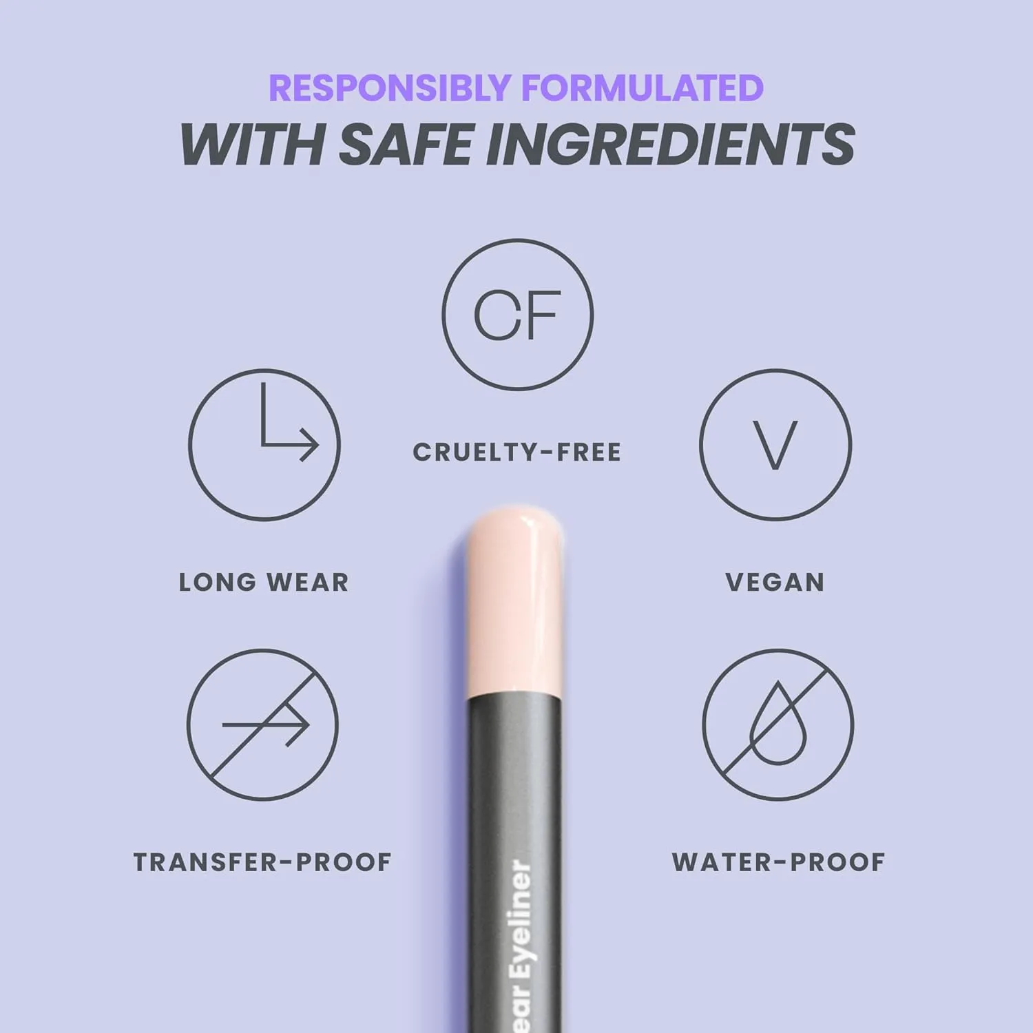 Wonderskin 1440 Longwear Pink Waterproof Eyeliner Pencil - Sharpenable Eyeliner Pencil and Smudge Proof Pink Eye Liner Pencils (Icing)