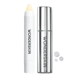 Wonderskin 3-in-1 Lip Scrub Exfoliator & Moisturizer, Lip Exfoliator Scrub, Hydrating Balm with Lip Rehab Serum Oil, Hydrating and Moisturizing (Clear)