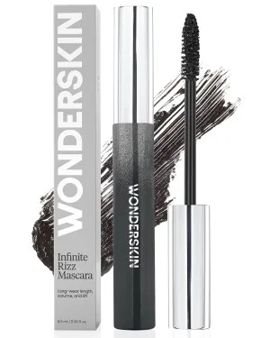 Wonderskin Infinite Rizz Mascara - Black Mascara For Volume And Length, Long-Wear, Smudge-Proof & Water-Resistant Volumizing Lash Makeup (Black)