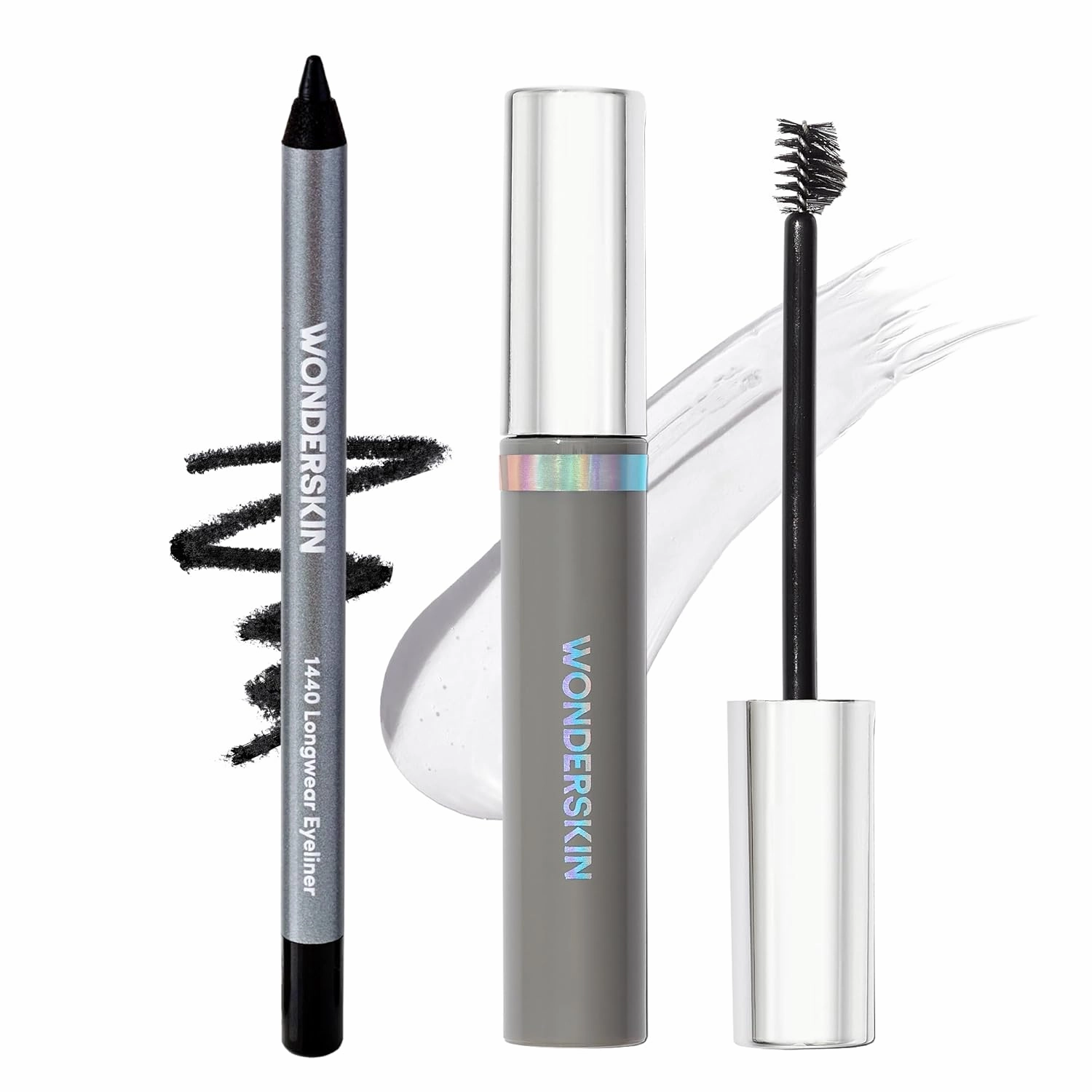 Wonderskin 1440 Longwear Black Waterproof Eyeliner Pencil with Brow Styler Gel