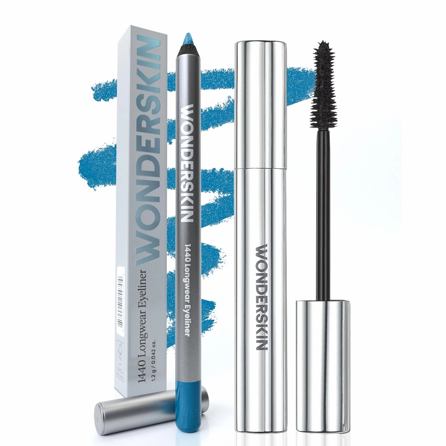 Wonderskin 1440 Longwear Eyeliner (Aqua) with Wonderskin Black Mascara