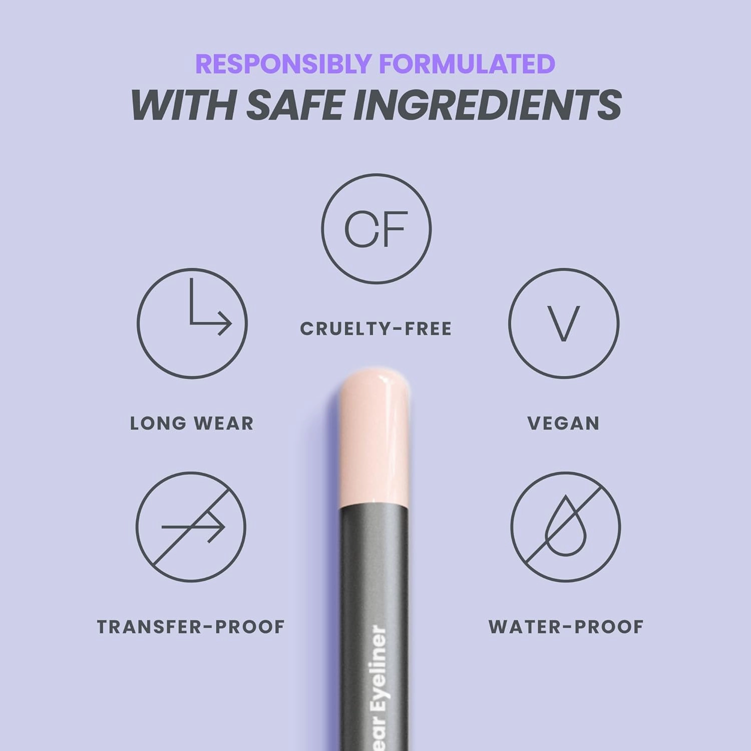 Wonderskin 1440 Longwear Pink and Black Eyeliner Pencil, 2 Pack - Waterproof, Sharpenable & Smudge Proof Eye Liner Pencil (Icing & Liquorice)