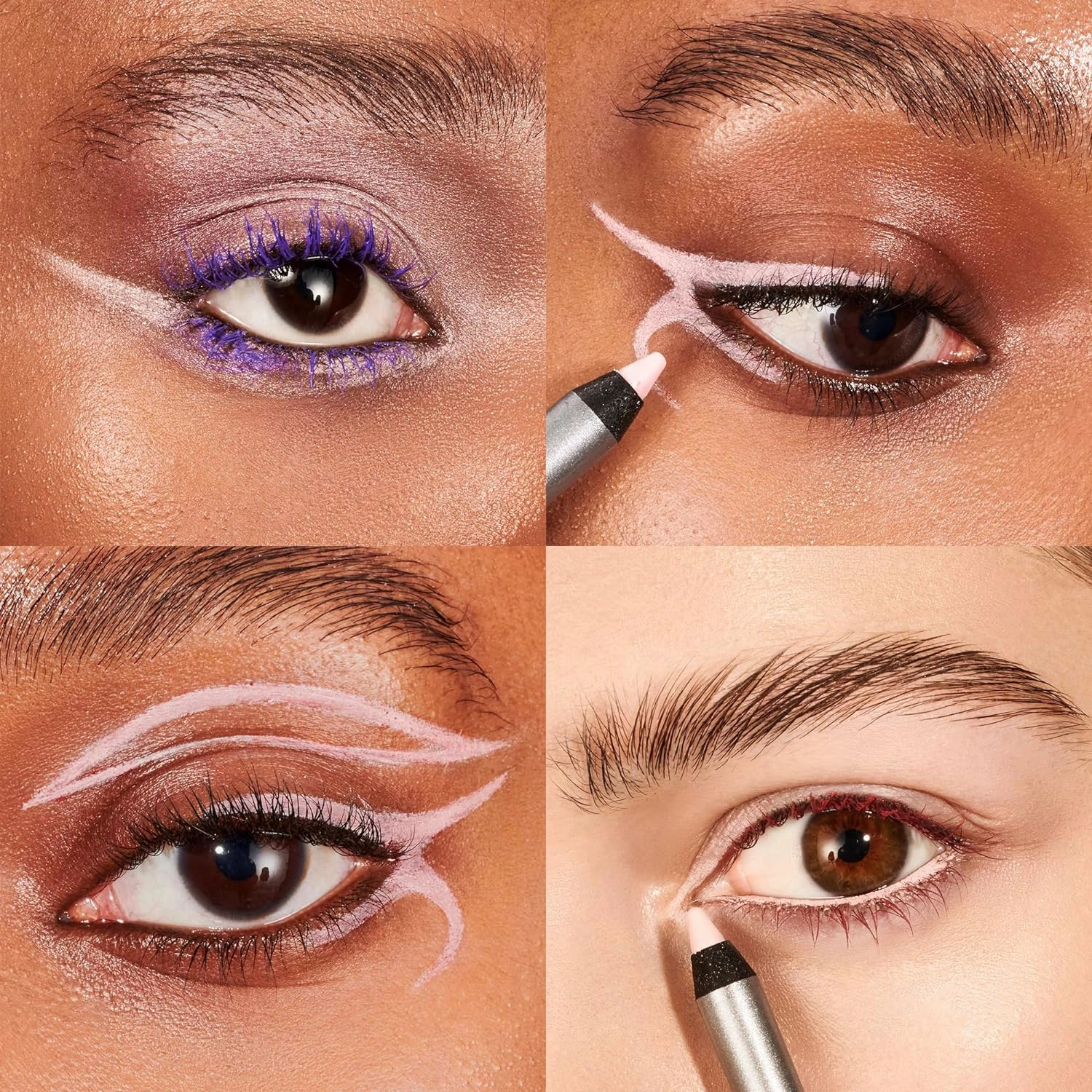 Wonderskin 1440 Longwear Pink and Black Eyeliner Pencil, 2 Pack - Waterproof, Sharpenable & Smudge Proof Eye Liner Pencil (Icing & Liquorice)