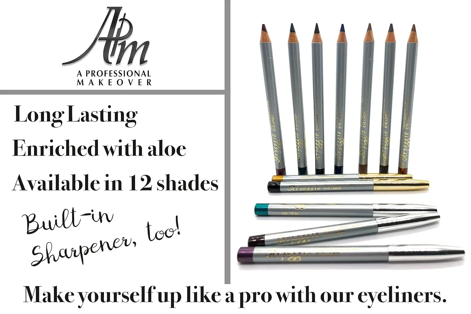 Wood Eyeliner Pencil Water Resistant and Long Lasting Professional Use Eye Makeup in 12 Shades Glides easy and hydrates with aloe enriched formula Made in Germany (Black)