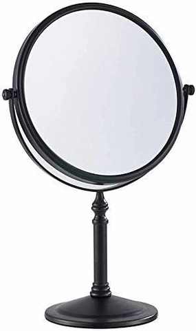 Wxliner Makeup Mirror Makeup Mirror, Desktop Makeup Mirror/Double- Sided anity Mirror/Portable Princess Mirror/Bathroom Beauty Mirror, 3 Times Magnification (Color : Bronze) (Black)
