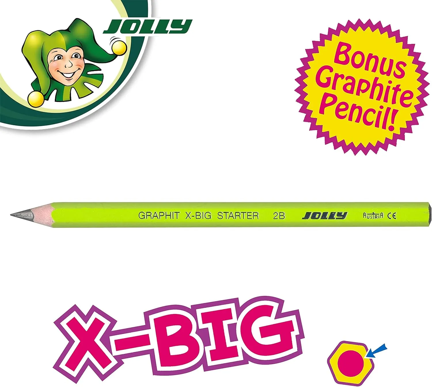 X-Big Jumbo Colored Pencils Perfect for Special Needs Art Therapy and Early Learners; 24 Multicolor Pencils With 6 Neon Highlighter Pencils; Set of 30