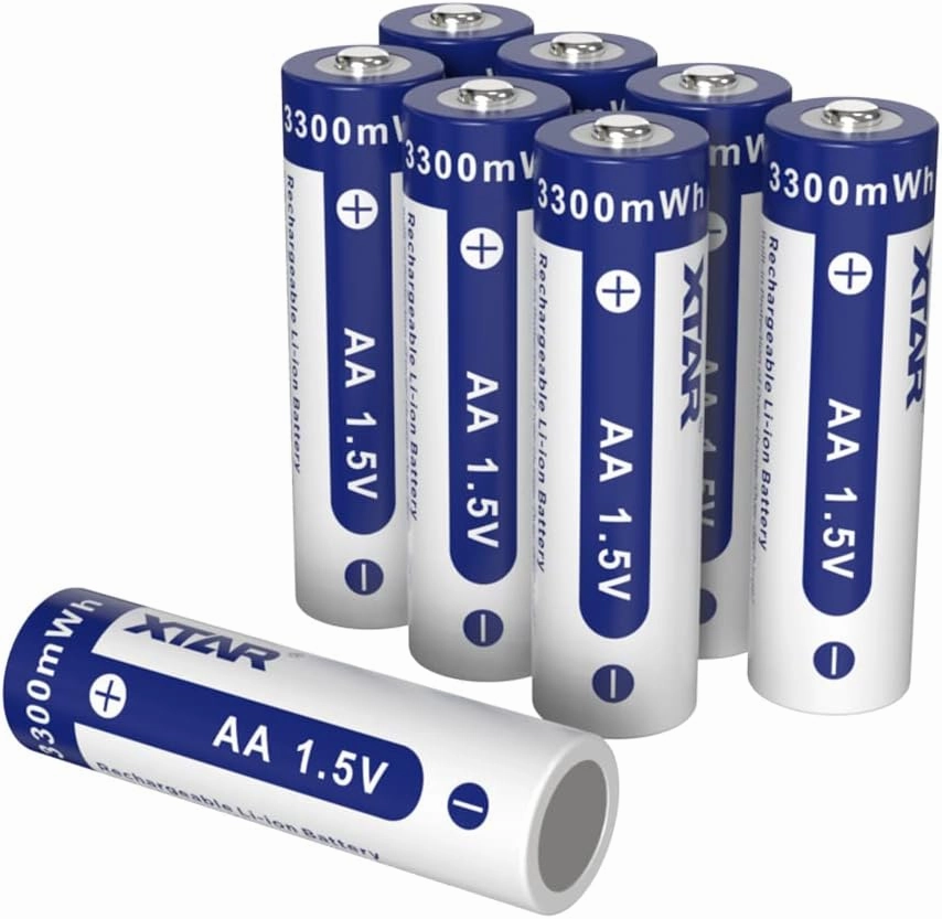 XTAR Rechargeable Battery 1.5V AA Lithium R 3300mWh AA Batteries(AA*8 Pack)