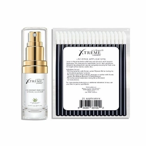 Xtreme Lashes Mini Cleansing Kit - Eyelash Extension Compatible - Includes 15mL Makeup Removal & Facial Cleanser & 25 Pack of Applicators
