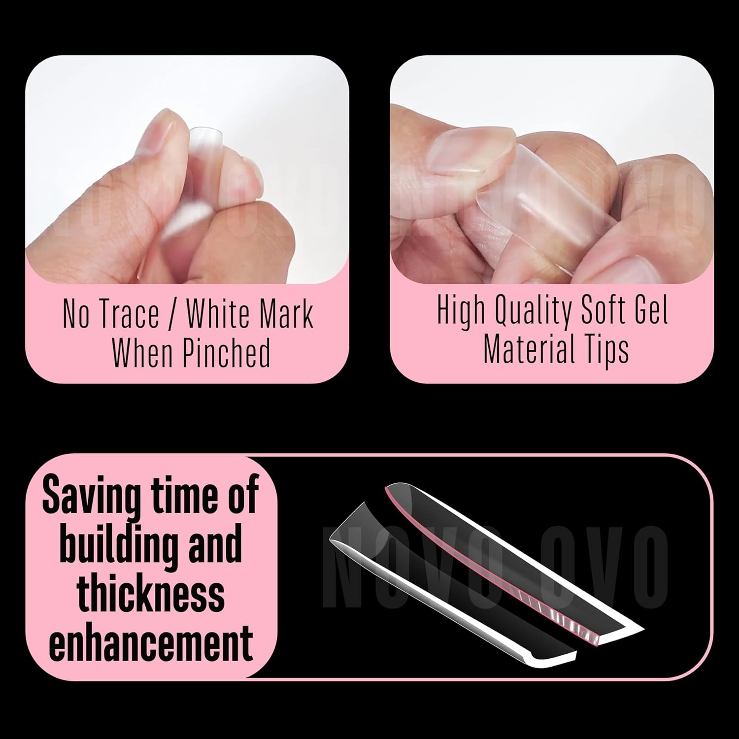 XXL Lipstick Shape Nail Tip, Natural (not Sculpted), Symmetrical Cut Extra Thick False Nails Press On, Full Cover Soft Gel Extension Fake Nail Acrylic Kit French Tip X 15 Size 180pc