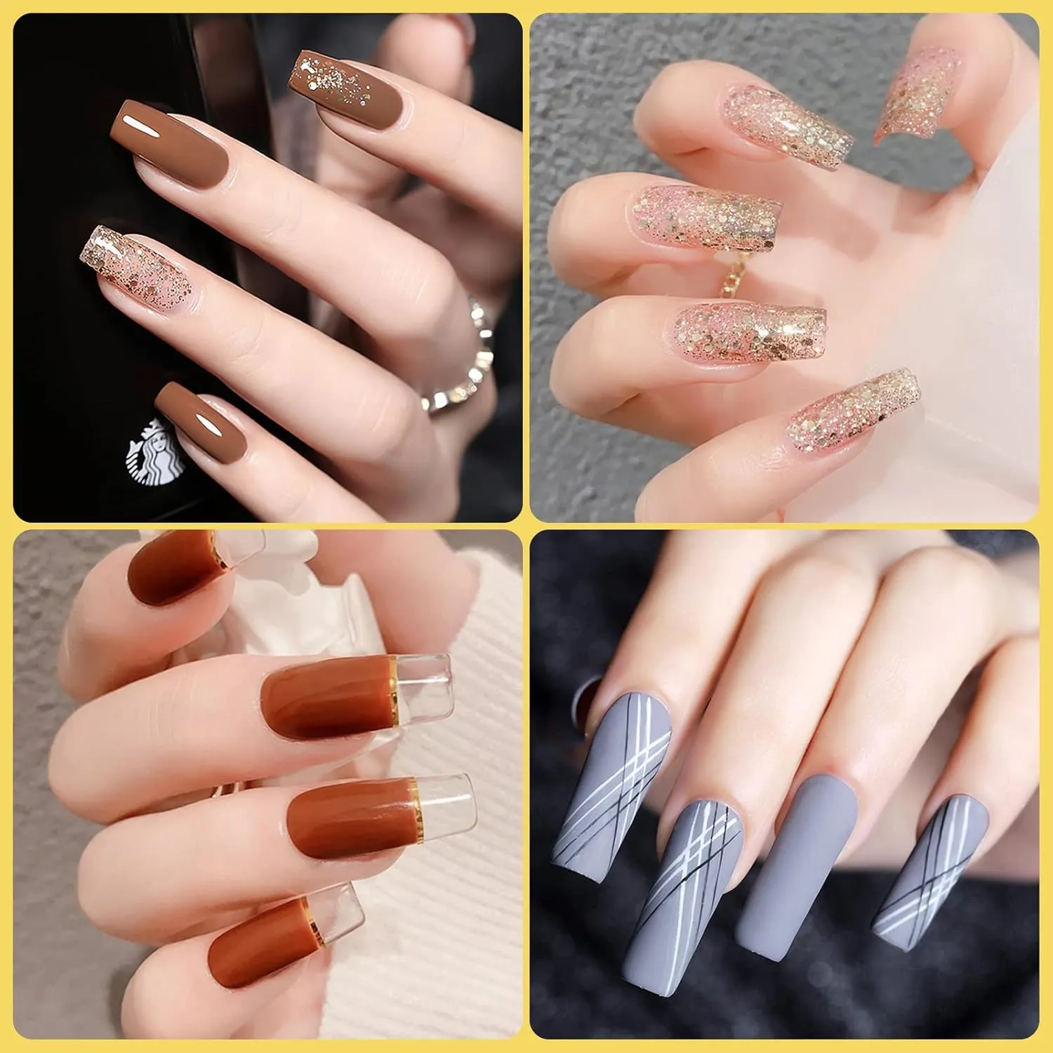 Yokilly 1000PCS Square Nail Tips and Glue, Clear Natural False Acrylic Nail Tips, Half Cover 10 Sizes French Artificial Nail Tips Manicure with Nail Clipper, Nail Files and Glue for Dip Powder