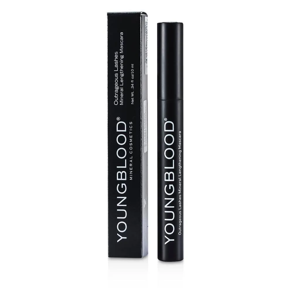 Youngblood Outrageous Lashes Mineral Lengthening Mascara, Blackout, 0.34 Ounce