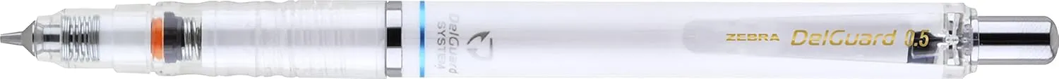 Zebra Pen DelGuard Mechanical Pencil, Fine Point, 0.5mm, Black/Blue/White Barrel, Lead Refills, Refillable, 3-Pack (58603)