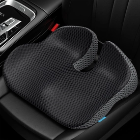 ZIKEE Wedge Car Seat Cushion for Driving, Innovative Seat Cushion with Honeycomb Gel & Memory Foam for Enhanced Breathability & Support, Car Cushions for Hip Pain Relief, Improve Vision/Posture, Black