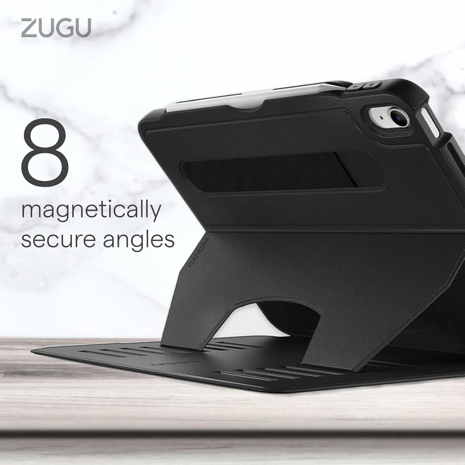 ZUGU CASE for iPad Air 11 (M3 2025 / M2 2024) iPad Air 4 & 5 10.9 Inch (2020/2022) - Protective, Ultra Thin, Magnetic Stand, Sleep/Wake Cover with Apple Pencil Charging & Storage - Black