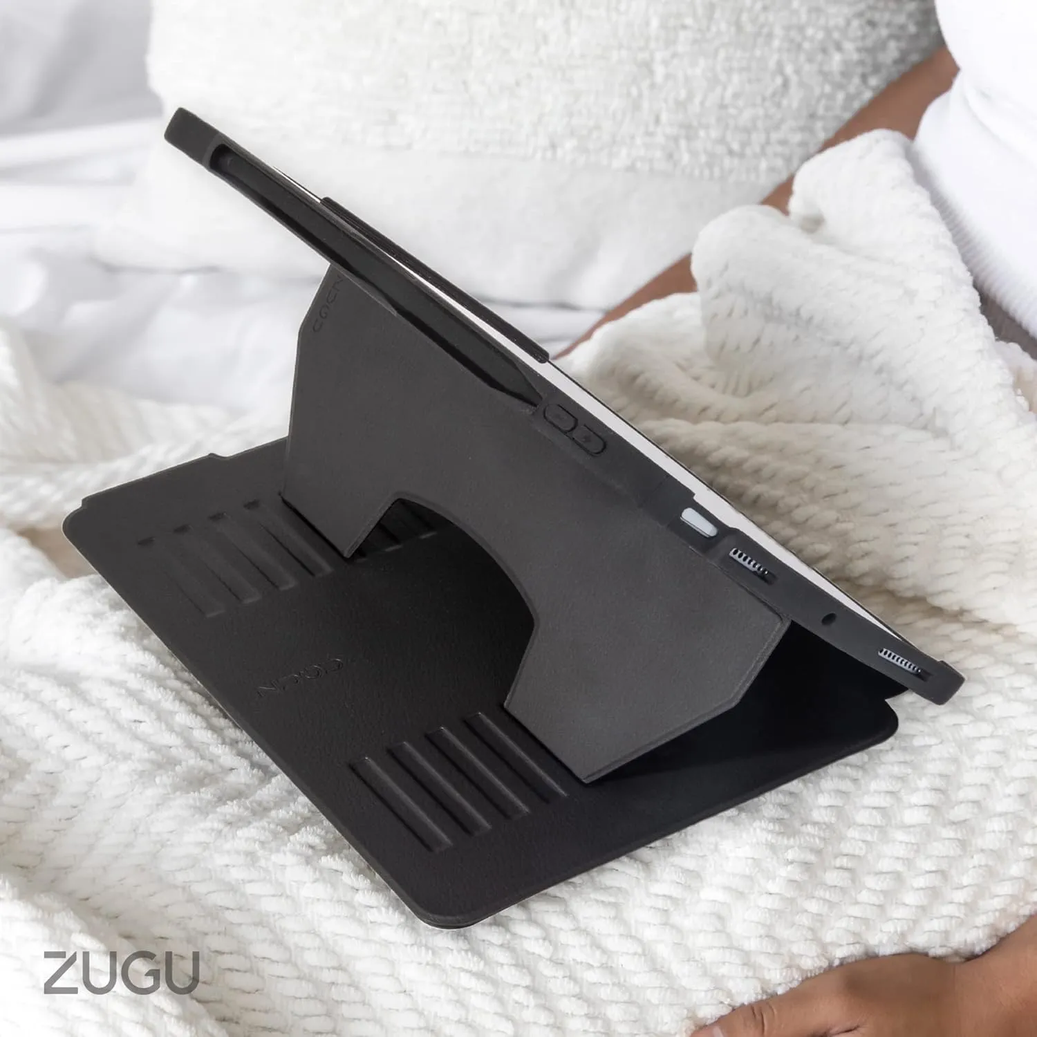 ZUGU CASE for iPad Air 11 (M3 2025 / M2 2024) iPad Air 4 & 5 10.9 Inch (2020/2022) - Protective, Ultra Thin, Magnetic Stand, Sleep/Wake Cover with Apple Pencil Charging & Storage - Black
