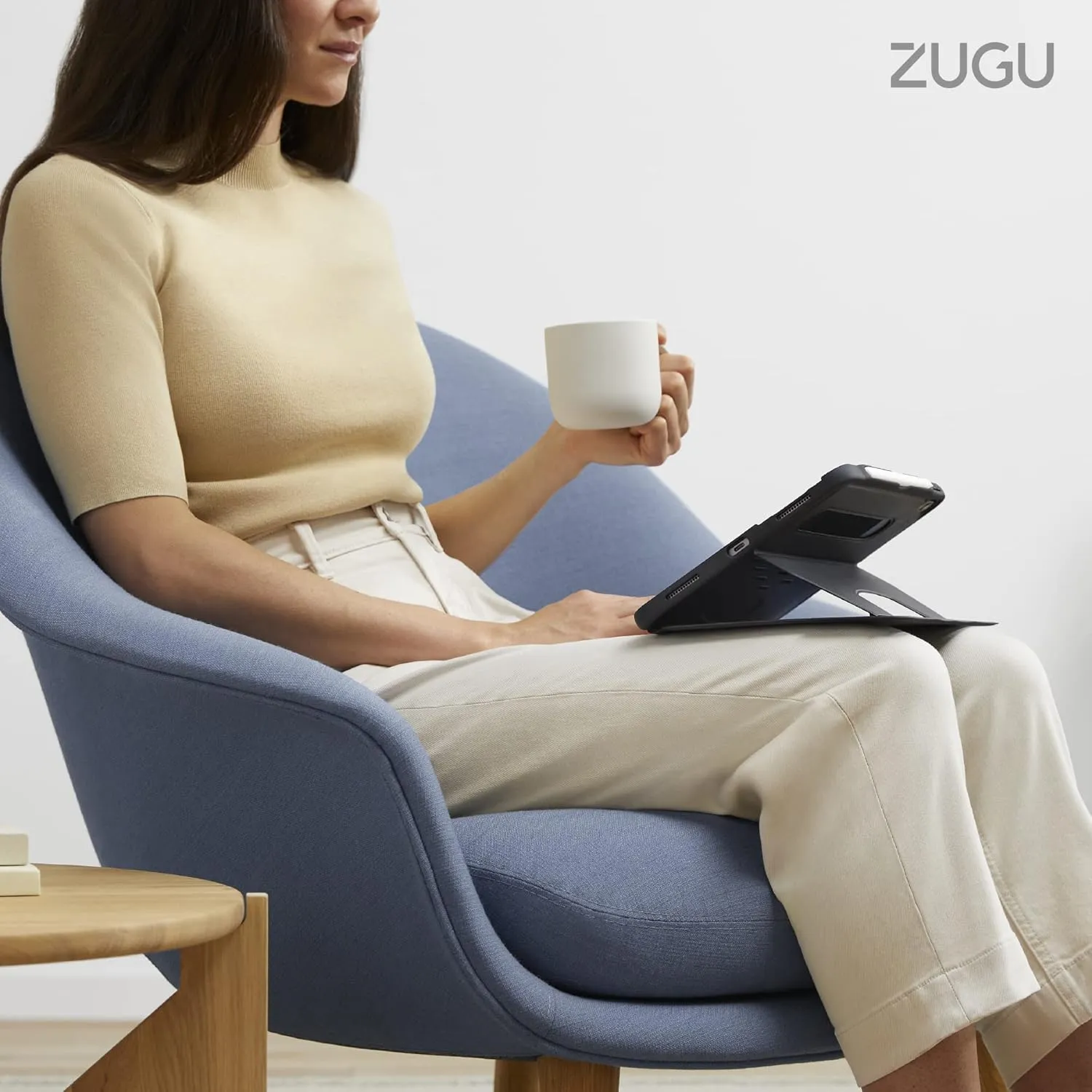 ZUGU CASE for iPad Air 11 (M3 2025 / M2 2024) iPad Air 4 & 5 10.9 Inch (2020/2022) - Protective, Ultra Thin, Magnetic Stand, Sleep/Wake Cover with Apple Pencil Charging & Storage - Black
